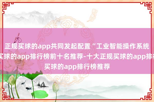 正规买球的app共同发起配置“工业智能操作系统定约”-买球的app排行榜前十名推荐-十大正规买球的app排行榜推荐