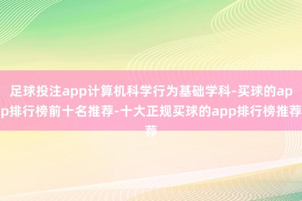 足球投注app计算机科学行为基础学科-买球的app排行榜前十名推荐-十大正规买球的app排行榜推荐