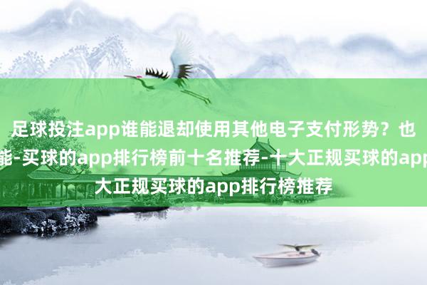 足球投注app谁能退却使用其他电子支付形势？也莫得东谈主能-买球的app排行榜前十名推荐-十大正规买球的app排行榜推荐